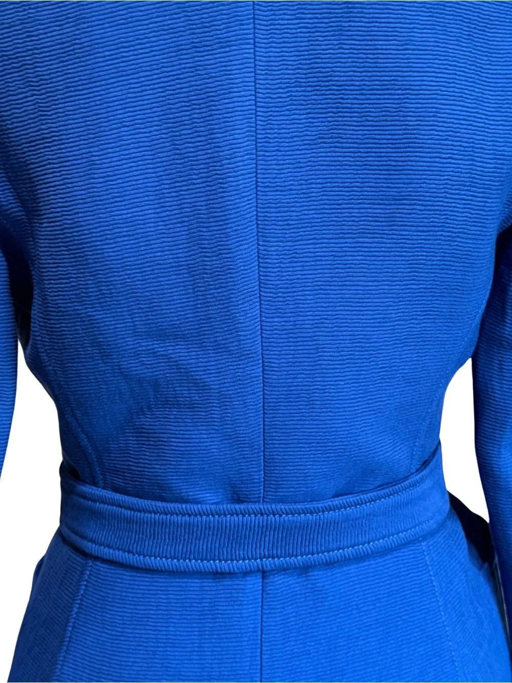 Zara Matching Set Basic Collection Cobalt Blue Ribbed Blazer & Shorts XS